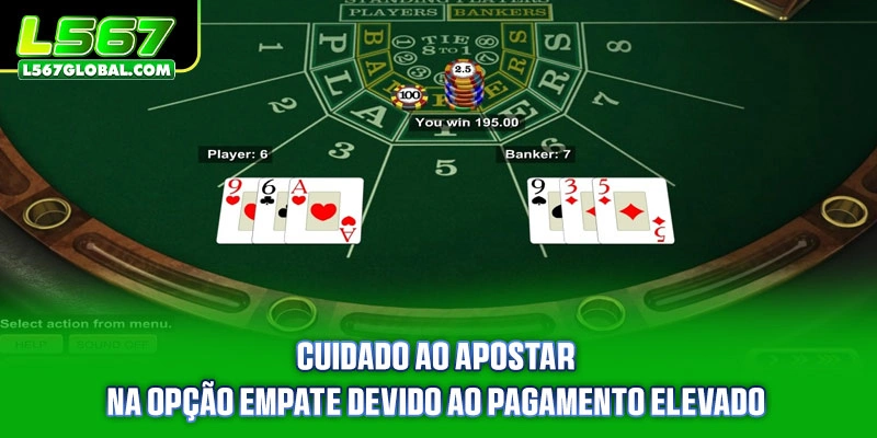 Cuidado ao apostar na opção Empate devido ao pagamento elevado